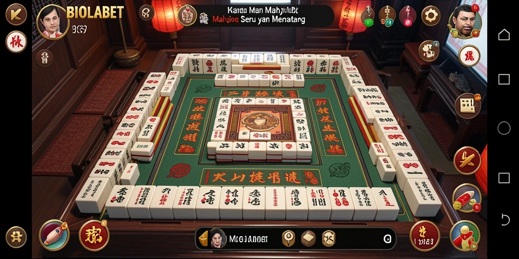 Screenshot gameplay BIOLABET menampilkan serunya permainan Mahjong.