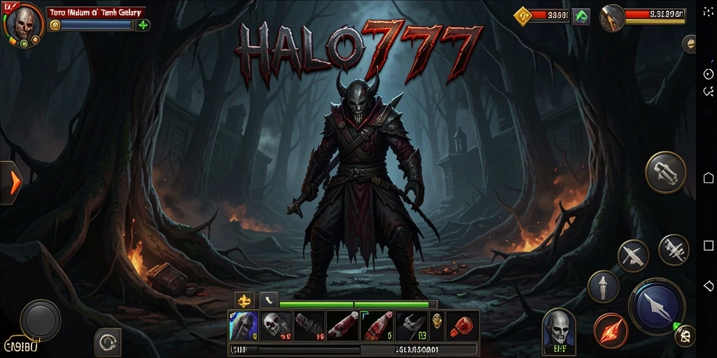 Gameplay HALO777 yang mencekam dengan suasana gelap.