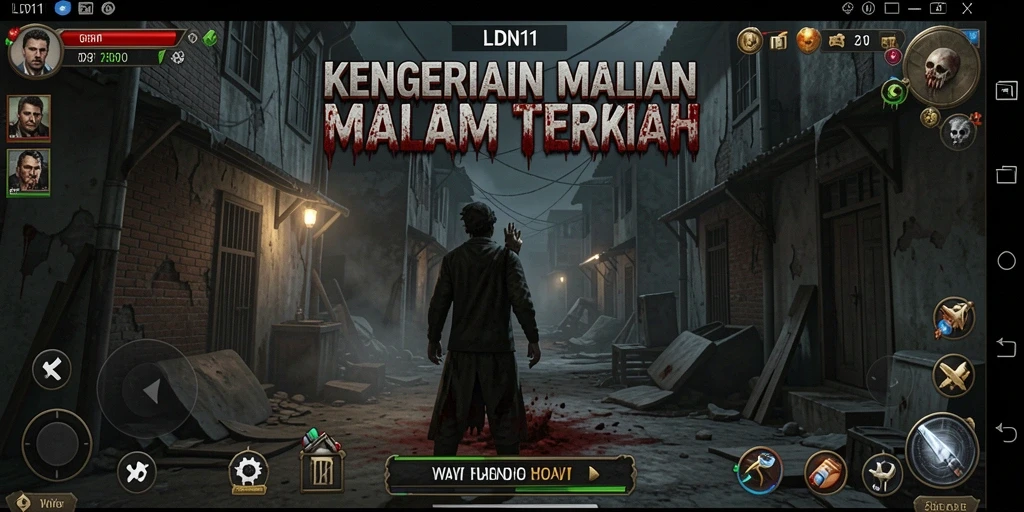 Screenshot gameplay LDN11 menampilkan suasana mencekam dan kengerian yang mendebarkan.