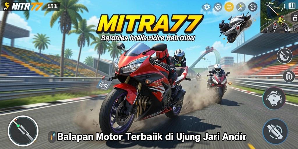 Tampilan seru gameplay balapan motor MITRA77.