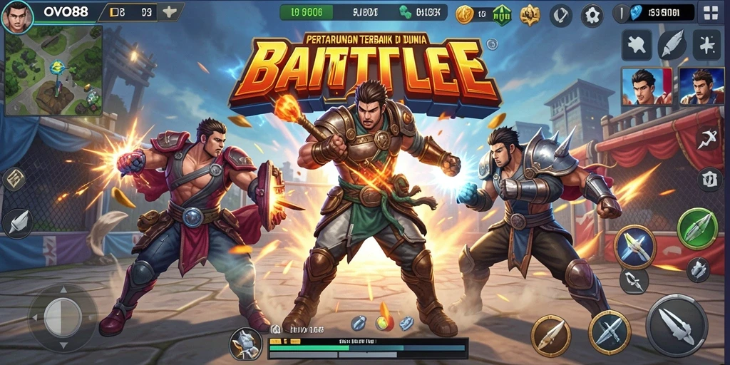 Tampilan hebat gameplay OVO88 dalam pertempuran Battle Royale.