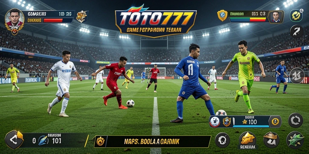 Tampilan gameplay seru TOTO777 dalam pertandingan sepak bola.